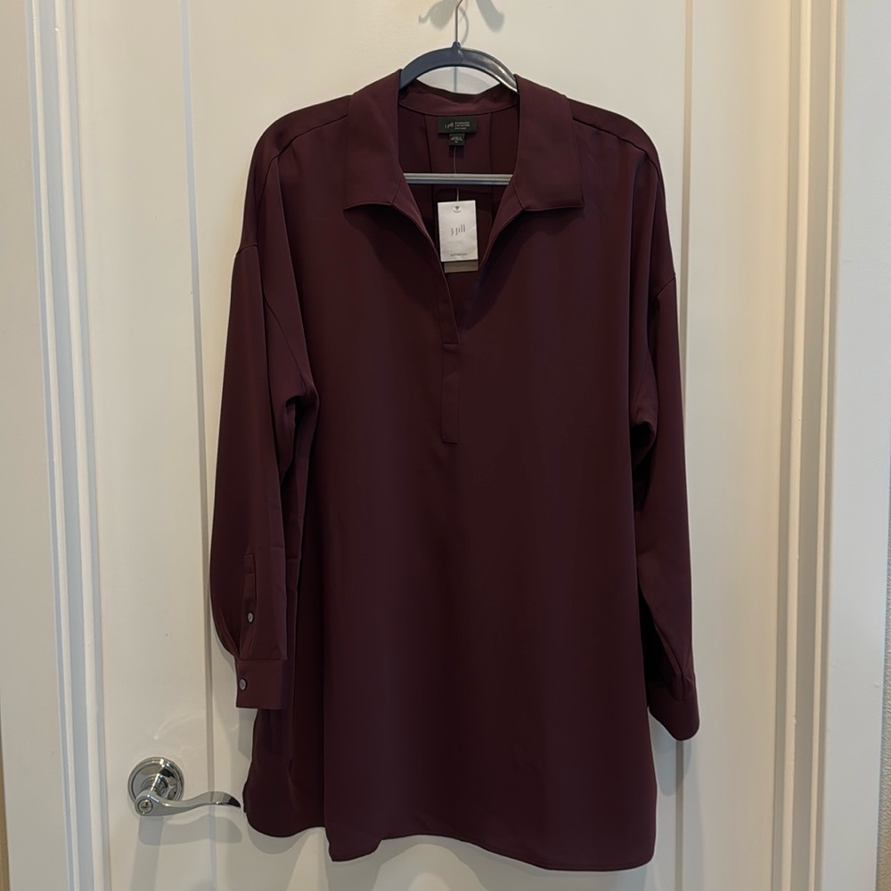 J. Jill - Wearever easy care essential tunic - eggplant XL